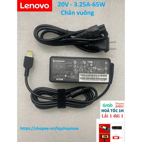 Sạc Laptop Lenovo 20V - 3.25A - 65W / 20V - 2.25A - 65W / 19V - 3.42A - 65W Chân Vuông-Chân nhỏ-Chân kim to Sạc máy tính