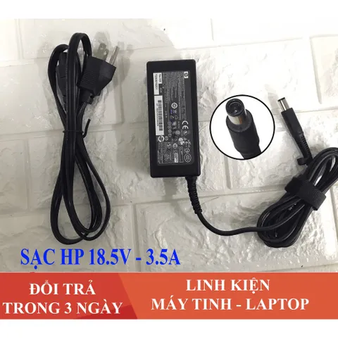 🔝 Sạc Laptop HP Chân kim to 18.5V - 3.5A Kèm Dây Nguồn ( Adater HP 18.5V - 3.5A )