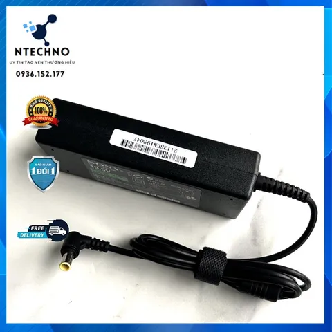 🔝 Sạc Laptop Sony 19.5V 4.7A 90W Tặng kèm dây nguồn Chân kim thường [pt] (Adapter Sony 19.5V - 4,7A)  Bảo hành 12 Tháng