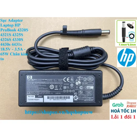 [Sạc zin] Sạc Adapter Laptop HP ProBook 4320S 4321S 4325S 4326S 4330S 4430s 4431s 18.5V - 3.5A - 65W Chân kim to PHỤ KIỆ