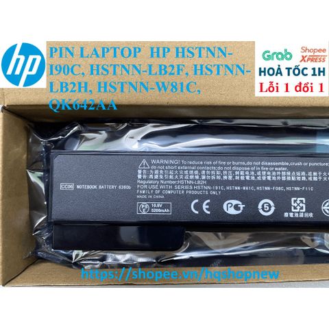 Pin Laptop HP Chính Hãng 6 Cell HSTNN-I90C, HSTNN-LB2F, HSTNN-LB2H, HSTNN-W81C, QK642AA - Đen, Bảo Hành Nhanh Chóng