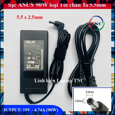 [Sạc Zin] Sạc Laptop Asus 19V - 4.74A (90W) chân To ký hiệu đầu sạc Φ5.5*2.5mm Asus K43s, K53s, K53sd, K53sv, K45, K55 P