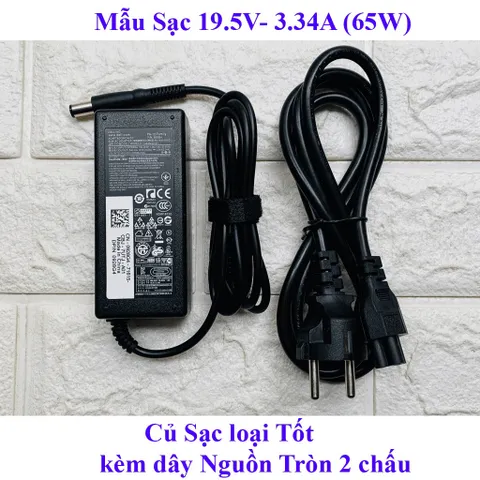 🔝 Sạc Laptop Dell 19V3.34A/ 19V4.62A Chân Kim TO - Tặng kèm dây nguồn - hàng nhập khẩu