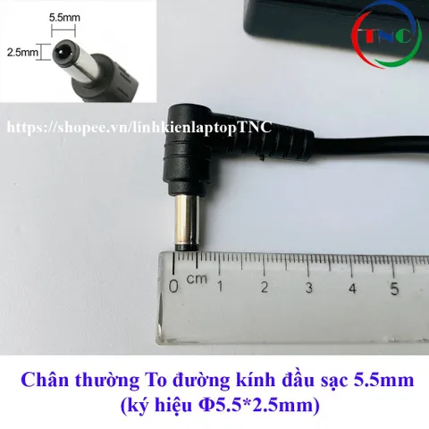 🔝 Sạc Laptop Toshiba 19V  3.42A - 65W ( Adaper Toshiba 19V - 3.42A ) Kèm dây nguồn