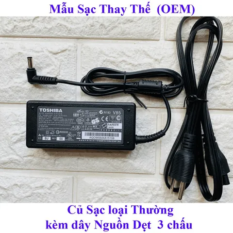🔝 Sạc Laptop Toshiba 19V  3.42A - 65W ( Adaper Toshiba 19V - 3.42A ) Kèm dây nguồn