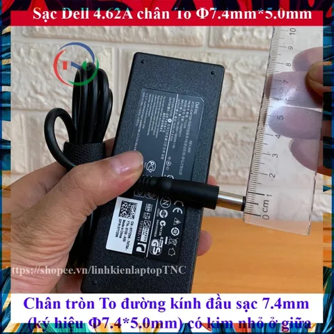 [Chân To] Sạc Laptop Dell 19.5V  4.62A  90W đường kính đầu sạc 7.4mm ký hiệu Φ7.4x5.0mm chân kim To Zin PHỤ KIỆN LAPTOP