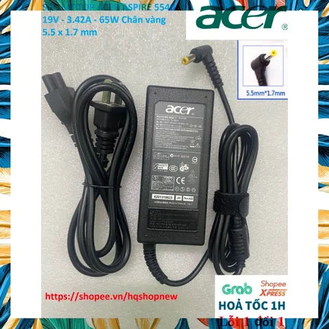 [Sạc zin] SẠC LAPTOP ACER ASPIRE 5540 19V - 3.42A - 65W Chân vàng 5.5 x 1.7 mm PHỤ KIỆN LAPTOP