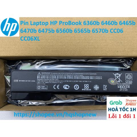 Pin Laptop HP ProBook 6360b 6460b 6465b 6470b 6475b 6560b 6565b 6570b - Pin 6 Cell Đen Chính Hãng, Bảo Hành Đổi Mới 100%
