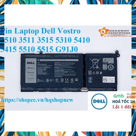 Pin Laptop Dell Vostro G91J0 41Wh - Phụ Kiện Thay Thế Cho Vostro 3510 3511 3515 5310 5410 5415 5510 5515