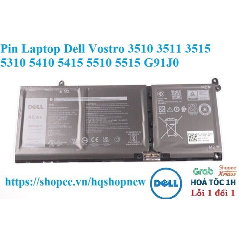 Pin Laptop Dell Vostro G91J0 41Wh - Phụ Kiện Thay Thế Cho Vostro 3510 3511 3515 5310 5410 5415 5510 5515