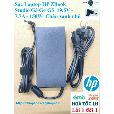 Sạc Laptop HP ZBook Studio G3 G4 G5 G6  19.5V - 7.7A - 150W  Chân xanh nhỏ PHỤ KIỆN LAPTOP