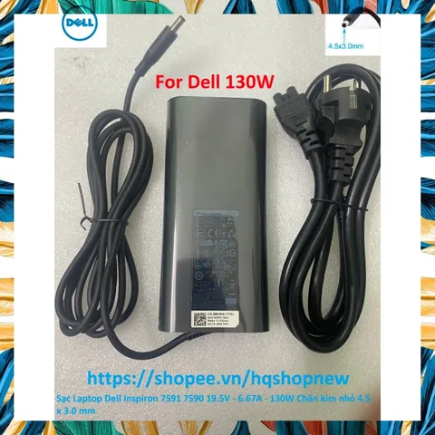 [Sạc zin] Sạc Laptop Dell Inspiron 7591 7590 19.5V - 6.67A - 130W Chân kim nhỏ 4.5 x 3.0 mm PHỤ KIỆN LAPTOP