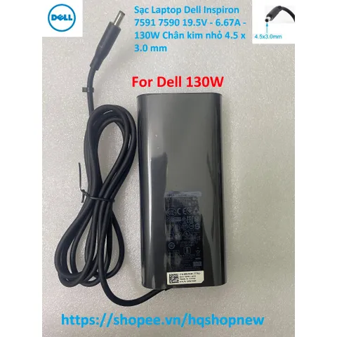[Sạc zin] Sạc Laptop Dell Inspiron 7591 7590 19.5V - 6.67A - 130W Chân kim nhỏ 4.5 x 3.0 mm PHỤ KIỆN LAPTOP