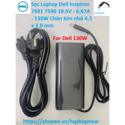 [Sạc zin] Sạc Laptop Dell Inspiron 7591 7590 19.5V - 6.67A - 130W Chân kim nhỏ 4.5 x 3.0 mm PHỤ KIỆN LAPTOP
