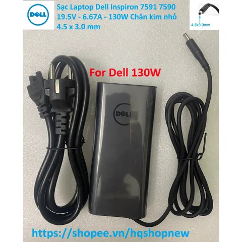 [Sạc zin] Sạc Laptop Dell Inspiron 7591 7590 19.5V - 6.67A - 130W Chân kim nhỏ 4.5 x 3.0 mm PHỤ KIỆN LAPTOP