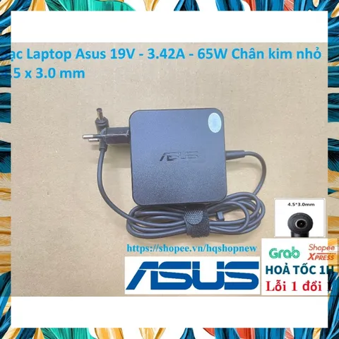 Sạc Laptop Asus 19V - 3.42A - 65W Chân kim nhỏ 4.5 x 3.0 mm PHỤ KIỆN LAPTOP