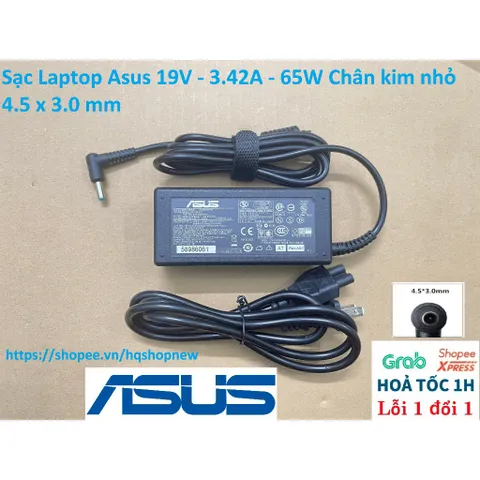 Sạc Laptop Asus 19V - 3.42A - 65W Chân kim nhỏ 4.5 x 3.0 mm PHỤ KIỆN LAPTOP