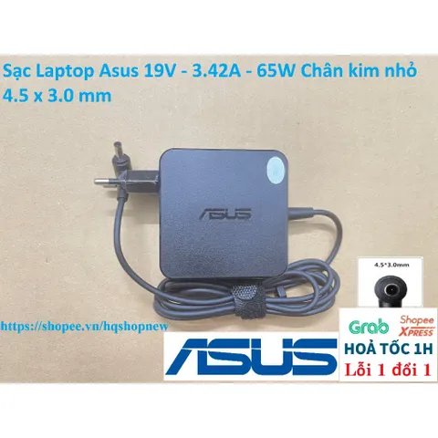 Sạc Laptop Asus 19V - 3.42A - 65W Chân kim nhỏ 4.5 x 3.0 mm PHỤ KIỆN LAPTOP