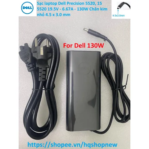 [Sạc zin] Sạc laptop Dell Precision 5520, 15 5520 19.5V - 6.67A - 130W Chân kim nhỏ 4.5 x 3.0 mm PHỤ KIỆN LAPTOP