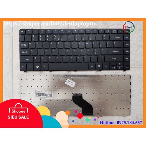 Bàn phím Laptop Acer Aspire 4736 4738 4349 4750 E1-431 E1-471 - Hàng Nhập Khẩu Chính Hãng, Chuẩn Tiếng Anh, Màu Đen