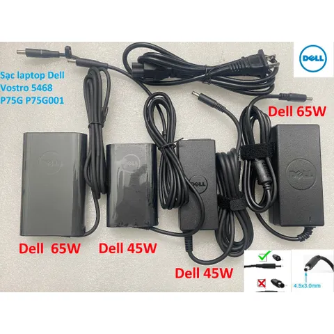 [Sạc zin] Sạc laptop Dell Vostro 5468 P75G P75G001 19.5V - 2.31A - 3.34A - 45W - 65W Chân kim nhỏ 4.5 x 3.0 mm PHỤ KIỆN