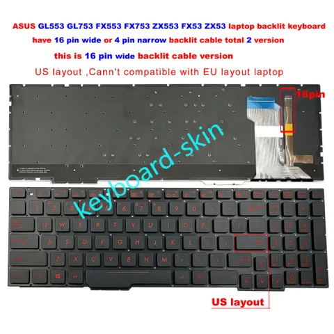 Bàn phím Laptop Asus GL553VD GL553VE GL553V GL753 GL753VD GL753V PHỤ KIỆN LAPTOP