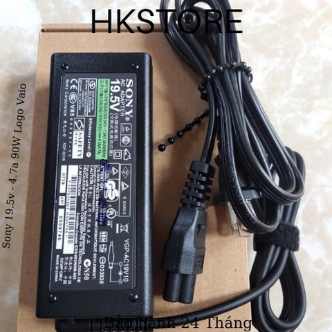 Sạc Laptop Chính Hãng Sony 19.5V - 3.9A 75W Logo Vaio, Bảo Hành 24 Tháng, Tương Thích CR CS NR NS NW SR EA