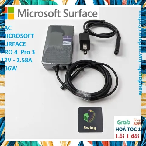 [Sạc zin] SẠC MICROSOFT SURFACE PRO 4  Pro 3 12V - 2.58A - 36W PHỤ KIỆN LAPTOP