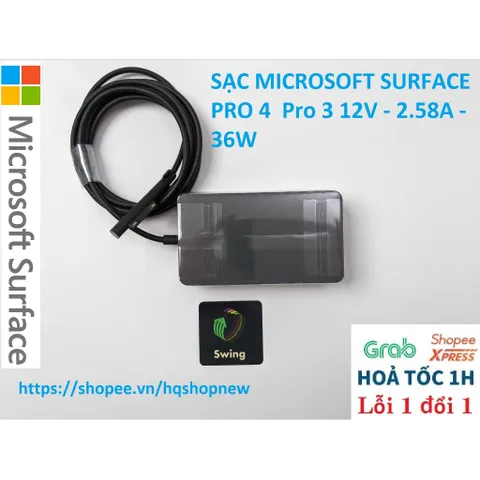 [Sạc zin] SẠC MICROSOFT SURFACE PRO 4  Pro 3 12V - 2.58A - 36W PHỤ KIỆN LAPTOP