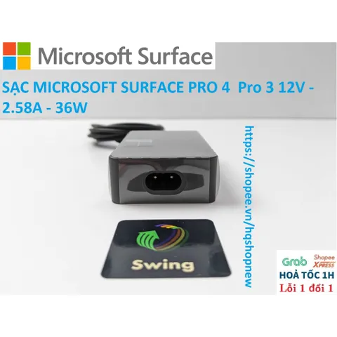 [Sạc zin] SẠC MICROSOFT SURFACE PRO 4  Pro 3 12V - 2.58A - 36W PHỤ KIỆN LAPTOP