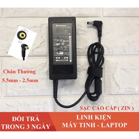 🔝 Sạc Laptop LENOVO 19V  3.42A  65W Chân Kim Thường Kèm Dây Nguồn
