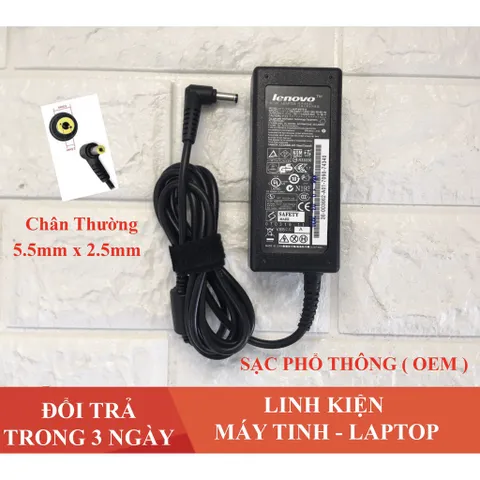 🔝 Sạc Laptop LENOVO 19V  3.42A  65W Chân Kim Thường Kèm Dây Nguồn