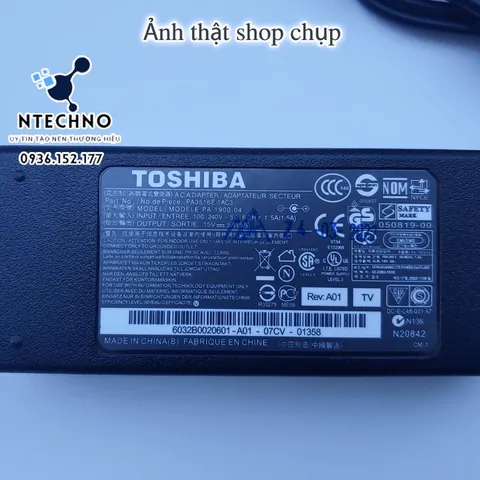 🔝 Sạc Laptop Toshiba 15V - 5A -75W Đầu sạc 6.3mmx3.0mm [pt]Tặng kèm dây nguồn (Adapter Toshiba 15V 5A)Bảo hành 12 tháng