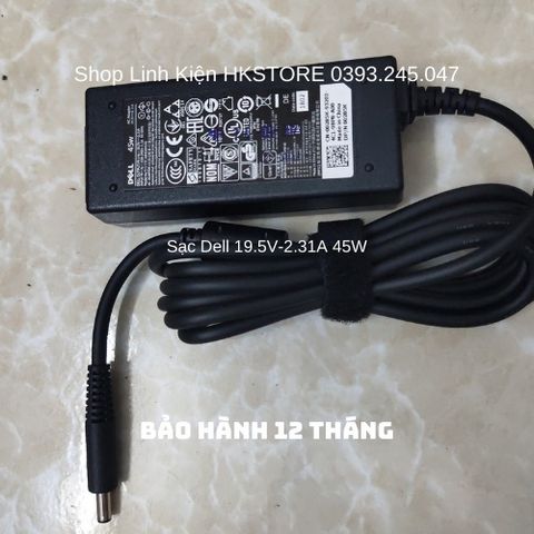 Sạc Laptop Dell 19.5V-2.31A 45W - Phụ Kiện Chính Hãng cho Dell Inspiron 14, XPS 11, 12, 13 và L321X, L322X