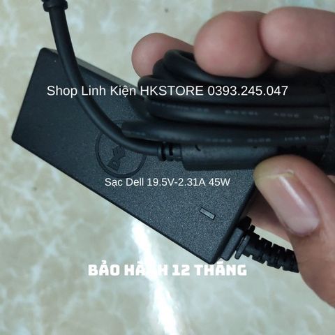 Sạc Laptop Dell 19.5V-2.31A 45W - Phụ Kiện Chính Hãng cho Dell Inspiron 14, XPS 11, 12, 13 và L321X, L322X