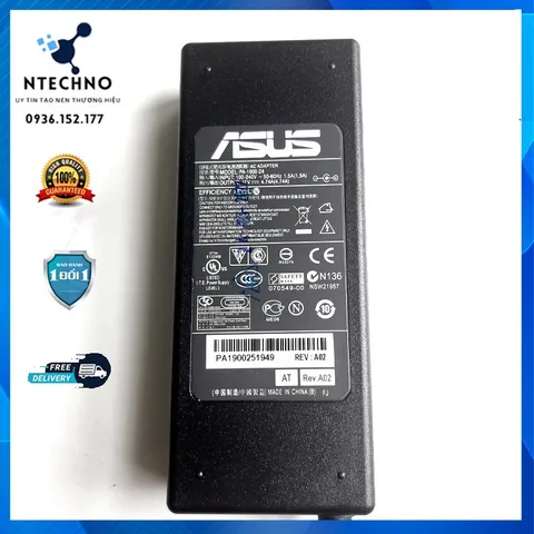 🔝 Sạc Laptop Asus 19V - 4.74A - 90W Chân kim thường 5.5mm x 2.5mm - Tặng kèm dây nguồn [pt] - Bảo hành 12 Tháng