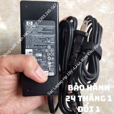 Sạc Laptop HP 19V-4.74A 90W Đầu Đạn Chất Lượng Cao Dành Cho HP Compaq 6535s, 6820s, 6515b - Bảo Hành 24 Tháng, Tặng Kèm Dây Nguồn