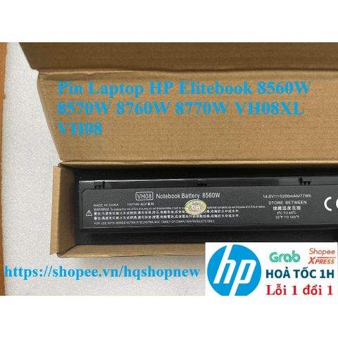 Pin Laptop HP Elitebook 8560W 8570W 8760W 8770W VH08XL VH08 - Pin 8 Cell Chính Hãng, Khôi Phục Năng Lượng Tối Ưu