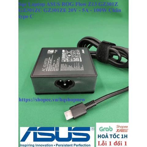 Sạc Laptop ASUS ROG Flow Z13 GZ301Z GZ301ZC GZ301ZE 20V 5A 100W - Phụ Kiện Chính Hãng USB Type-C An Toàn và Hiệu Quả