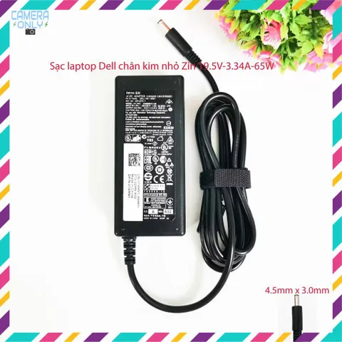 🔝 Sạc laptop dell chân kim nhỏ Zin 19.5v-3.34a-65w, adapter laptop dell loại tốt