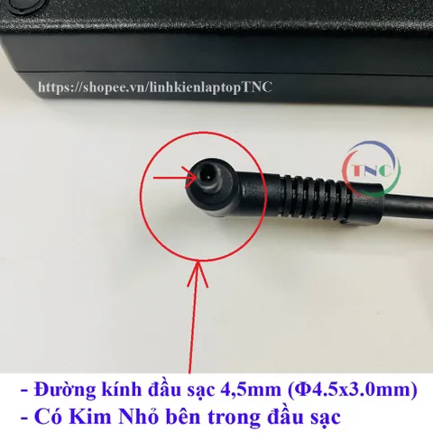 [Chân Nhỏ] Sạc Laptop MSI 19.5V - 9.23A - 180W Chân Kim Nhỏ 4.5x3.0mm - Có Kim Nhỏ trong đầu sạc - đường kính 4.5mm PHỤ