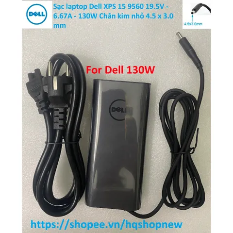 [Sạc zin] Sạc laptop Dell XPS 15 9560 19.5V - 6.67A - 130W Chân kim nhỏ 4.5 x 3.0 mm PHỤ KIỆN LAPTOP