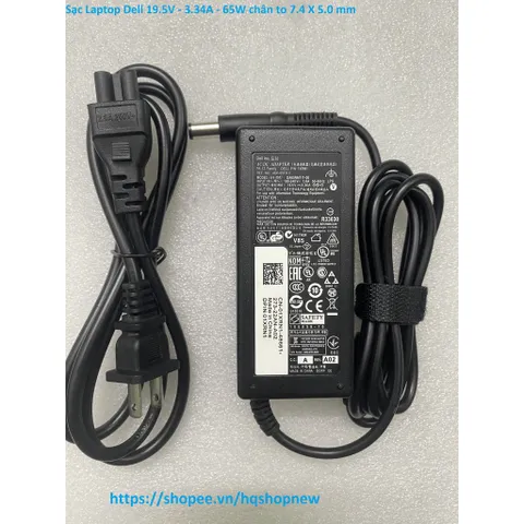 [Sạc zin] Sạc Laptop Dell 19.5V - 3.34A - 65W chân to 7.4 X 5.0 mm PHỤ KIỆN LAPTOP