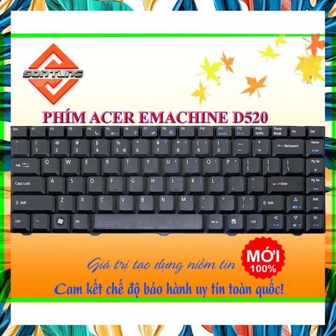 Bàn Phím Laptop Acer eMachines D520 D720 E520 E720 US Layout - Độ Nhạy Cao, Chất Lượng Tốt, Bảo Hành 09 Tháng
