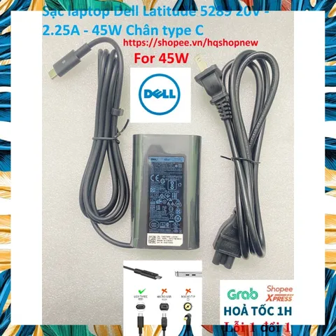 [Sạc zin] Sạc laptop Dell Latitude 5289 20V - 2.25A - 45W Chân type C PHỤ KIỆN LAPTOP