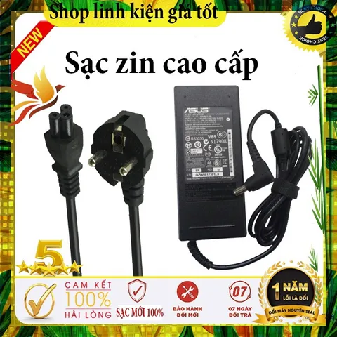 Sạc laptop asus 19V-3.42A / 4.74A 65W / 90W zin cao cấp - sạc máy tính asus - sạc asus chân to / chân thường PHỤ KIỆN LA
