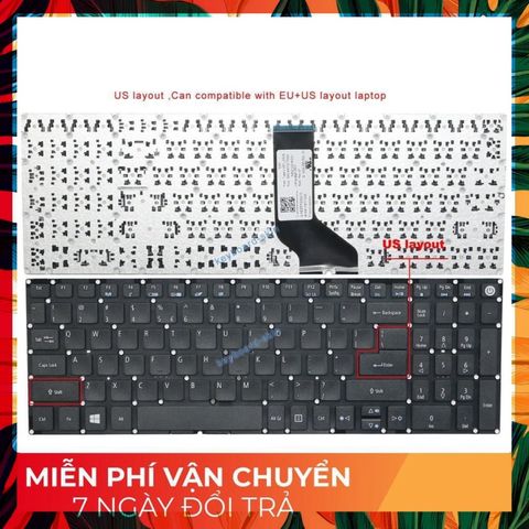 Bàn phím laptop Acer Aspire V5-591, V5-591G-54EK - Phụ kiện chính hãng, chất lượng cao, đảm bảo gõ nhạy và bền bỉ