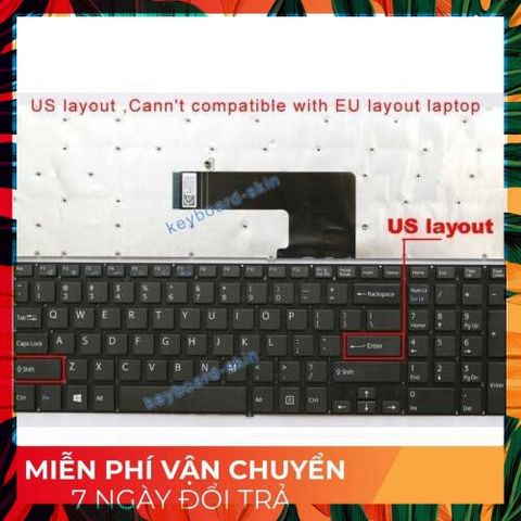 Bàn phím laptop Sony SVF152C29W SVF1521DSGB SVF1521DSGW - Phụ kiện chất lượng cao, độ nhạy tốt, phù hợp 100% với máy tính của bạn