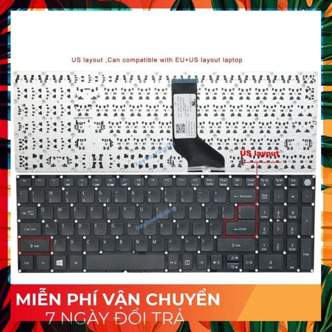 Bàn phím Laptop Acer Aspire 3 A315-51, A315-51-364W N17Q1 - Phụ Kiện Chất Lượng Cao, Bảo Hành Hài Lòng
