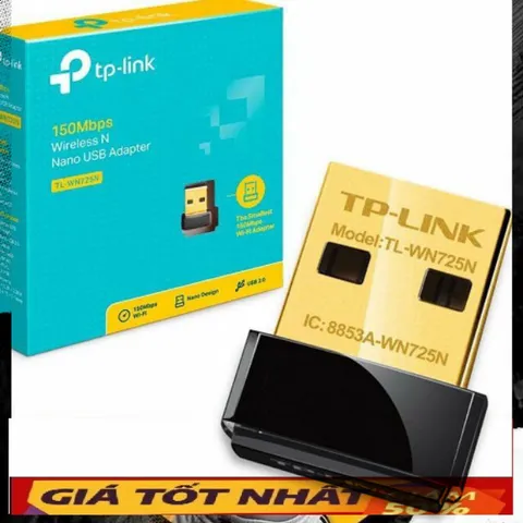 Thiết Bị Wifi Usb TP-Link WN725N Nano - Tốc Độ 150Mbps, Kết Nối Không Dây Ổn Định Cho PC Laptop - Bảo Mật WPA/WPA2